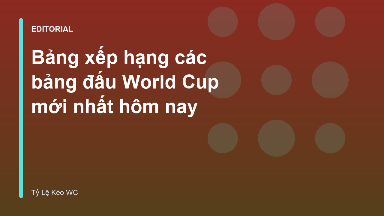 Bảng xếp hạng các bảng đấu World Cup